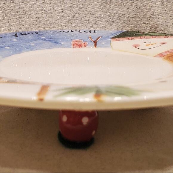 𝅺MARIANNE richmond Celebrate the season snowman candle holder Cookie plate - Picture 2 of 4